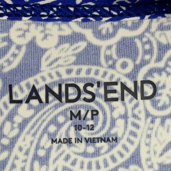 Lands End Swim Dress Paisley Beach Blue UV Protection Women’s Size Medium Petite - Picture 7 of 13